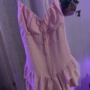 Women's Pink Ruffle Slip Dress - Brand Unspecified